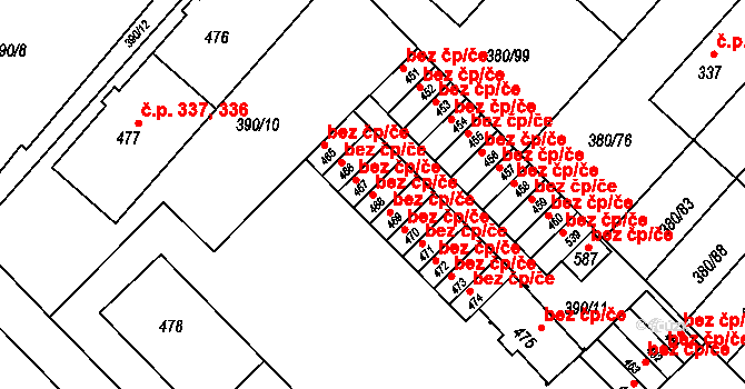 Olomouc 43638678 na parcele st. 468 v KÚ Hejčín, Katastrální mapa