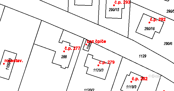 Oldřišov 43783678 na parcele st. 1120/4 v KÚ Oldřišov, Katastrální mapa