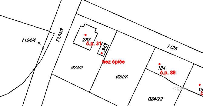 Herálec 44564678 na parcele st. 343 v KÚ Herálec, Katastrální mapa