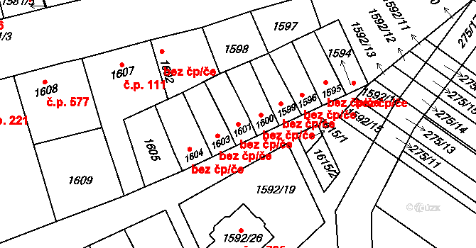 Mikulčice 44807678 na parcele st. 1601 v KÚ Mikulčice, Katastrální mapa