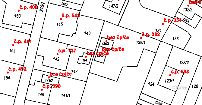 Bohumín 48441678 na parcele st. 136/2 v KÚ Skřečoň, Katastrální mapa