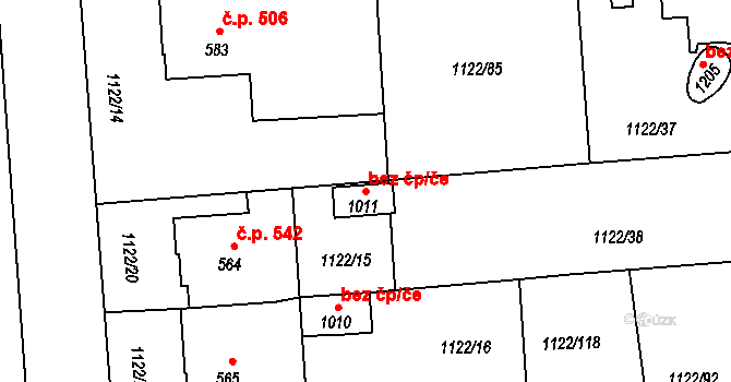 Rtyně v Podkrkonoší 49106678 na parcele st. 1011 v KÚ Rtyně v Podkrkonoší, Katastrální mapa