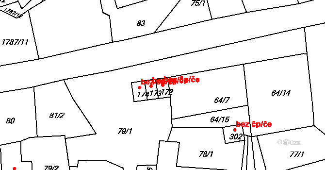 Číměř 49413678 na parcele st. 172 v KÚ Číměř, Katastrální mapa