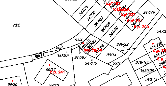 Jenišov 49633678 na parcele st. 347/71 v KÚ Jenišov, Katastrální mapa