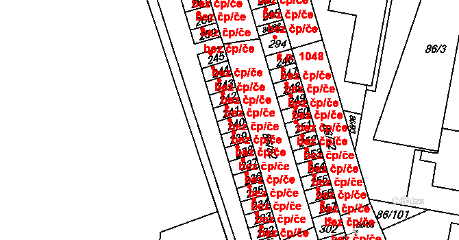 Třebíč 49818678 na parcele st. 240 v KÚ Řípov, Katastrální mapa
