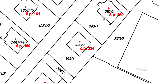Malé Předměstí 224, Horšovský Týn na parcele st. 393/2 v KÚ Horšovský Týn, Katastrální mapa