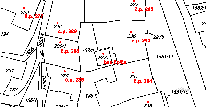 Přibyslav 81344678 na parcele st. 2277 v KÚ Přibyslav, Katastrální mapa
