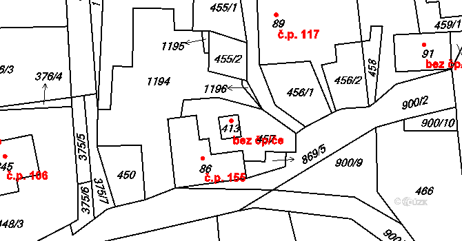 Sobíňov 87663678 na parcele st. 413 v KÚ Sobíňov, Katastrální mapa