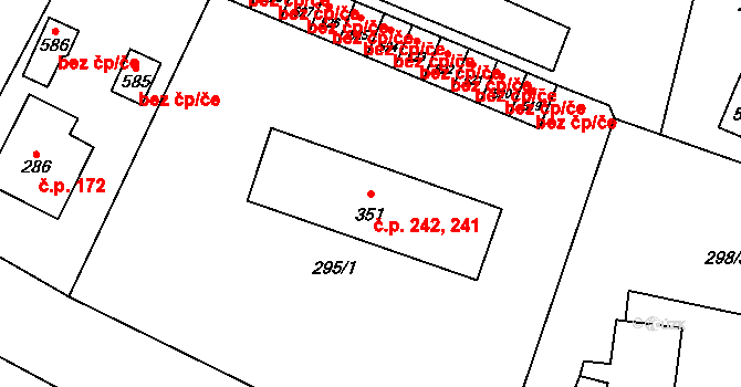 Slatina nad Zdobnicí 241,242 na parcele st. 351 v KÚ Slatina nad Zdobnicí, Katastrální mapa