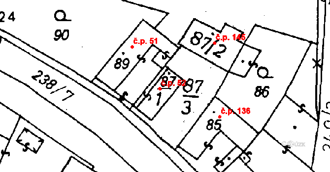 Miskovice 52 na parcele st. 87/1 v KÚ Miskovice, Katastrální mapa
