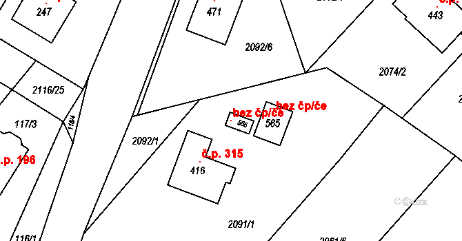 Bohdalov 115233679 na parcele st. 566 v KÚ Bohdalov, Katastrální mapa