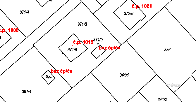 Orlová 121516679 na parcele st. 371/9 v KÚ Poruba u Orlové, Katastrální mapa