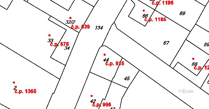 Rumburk 1 915, Rumburk na parcele st. 44 v KÚ Rumburk, Katastrální mapa
