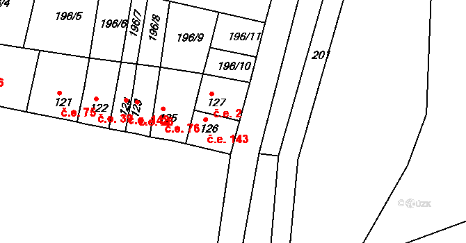 Otradovice 143, Skorkov na parcele st. 126 v KÚ Otradovice, Katastrální mapa