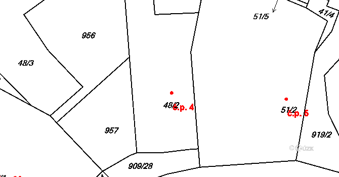 Drchlava 4, Chlum na parcele st. 48/2 v KÚ Drchlava, Katastrální mapa