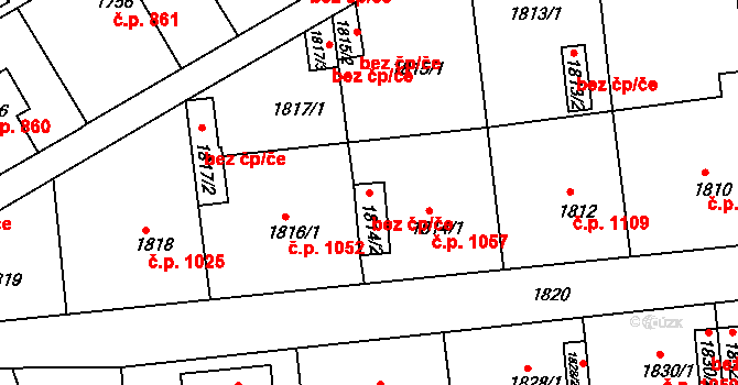 Hulín 41060679 na parcele st. 1814/2 v KÚ Hulín, Katastrální mapa