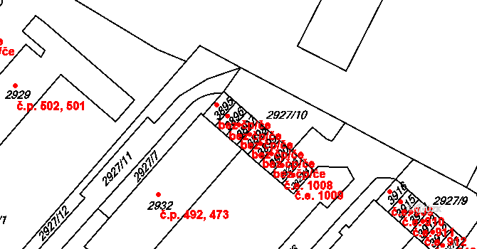 Děčín 43577679 na parcele st. 3897 v KÚ Podmokly, Katastrální mapa
