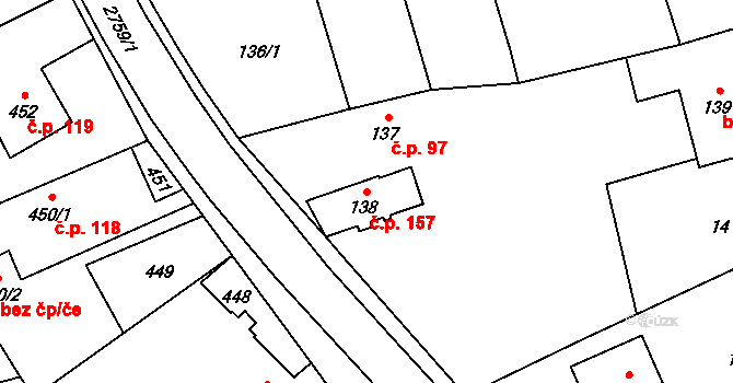 Kylešovice 157, Opava na parcele st. 138 v KÚ Kylešovice, Katastrální mapa