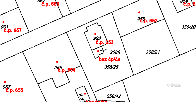 Pacov 45284679 na parcele st. 2088 v KÚ Pacov, Katastrální mapa
