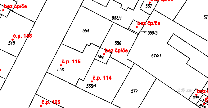 Plzeň 46262679 na parcele st. 555/2 v KÚ Křimice, Katastrální mapa