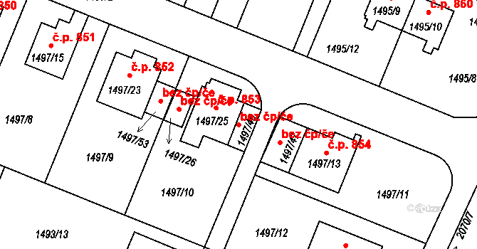 Bechyně 47431679 na parcele st. 1497/45 v KÚ Bechyně, Katastrální mapa