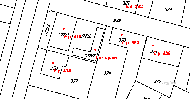 Kamenice nad Lipou 49103679 na parcele st. 375/3 v KÚ Kamenice nad Lipou, Katastrální mapa