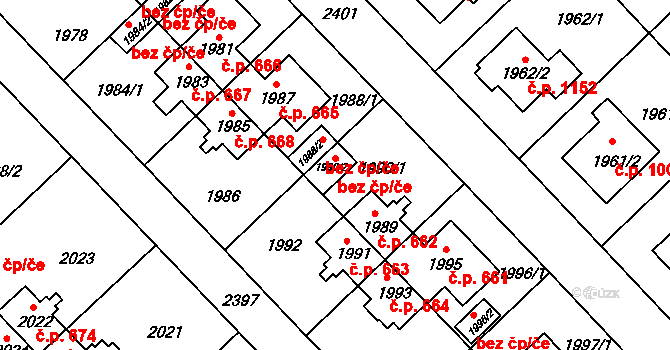 Praha 49149679 na parcele st. 1990/2 v KÚ Suchdol, Katastrální mapa