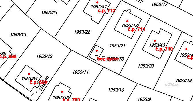 Semily 50126679 na parcele st. 1953/78 v KÚ Semily, Katastrální mapa