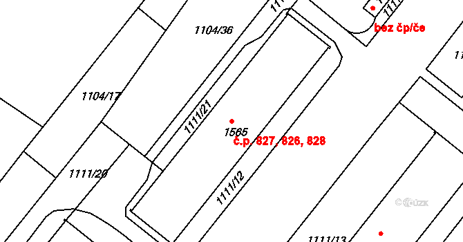 Heřmanův Městec 826,827,828 na parcele st. 1565 v KÚ Heřmanův Městec, Katastrální mapa