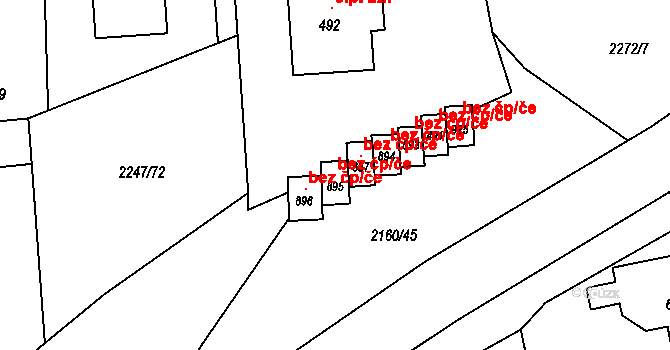 Horní Lideč 96344679 na parcele st. 895 v KÚ Horní Lideč, Katastrální mapa