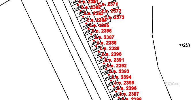 Jihlava 2388 na parcele st. 1129/20 v KÚ Jihlava, Katastrální mapa