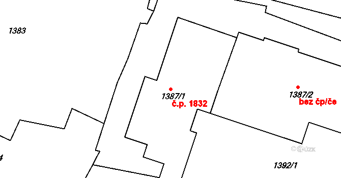 Boskovice 1832 na parcele st. 1387/1 v KÚ Boskovice, Katastrální mapa