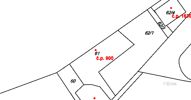 Hořovice 900 na parcele st. 61 v KÚ Velká Víska, Katastrální mapa