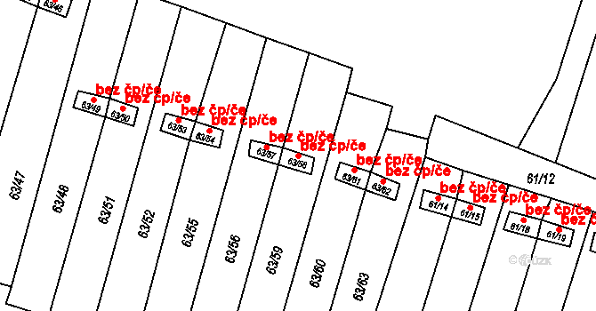 Chbany 39107680 na parcele st. 63/58 v KÚ Poláky, Katastrální mapa