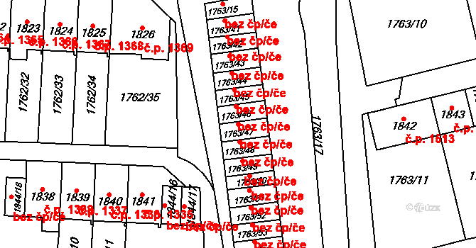 Litvínov 43475680 na parcele st. 1763/47 v KÚ Horní Litvínov, Katastrální mapa