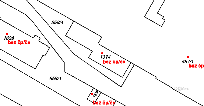 Litovel 47352680 na parcele st. 1314 v KÚ Litovel, Katastrální mapa