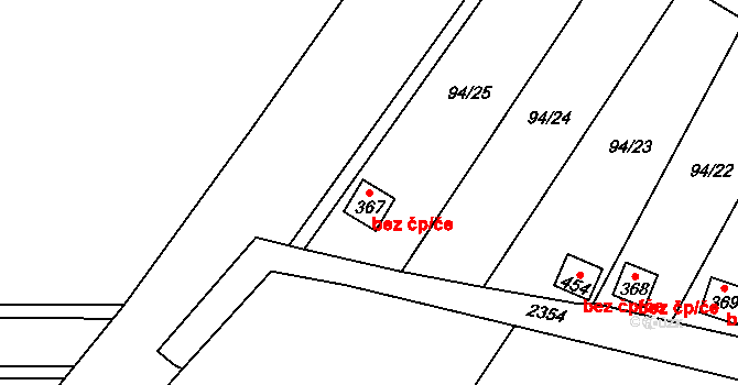 Bečov 50105680 na parcele st. 367 v KÚ Bečov u Mostu, Katastrální mapa