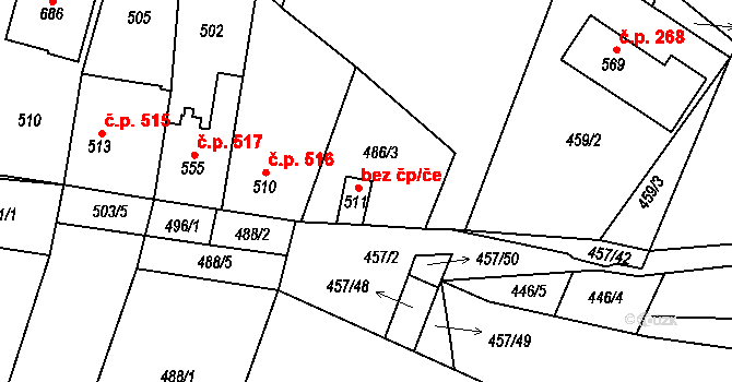 Lenešice 50244680 na parcele st. 511 v KÚ Lenešice, Katastrální mapa