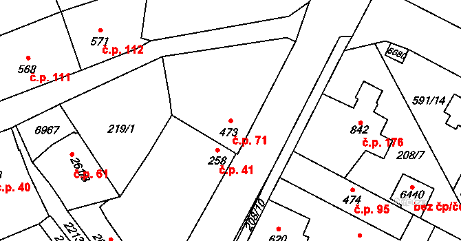 Beroun-Závodí 71, Beroun na parcele st. 473 v KÚ Beroun, Katastrální mapa