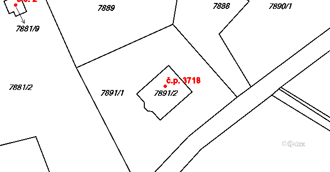 Frýdek 3718, Frýdek-Místek na parcele st. 7891/2 v KÚ Panské Nové Dvory, Katastrální mapa
