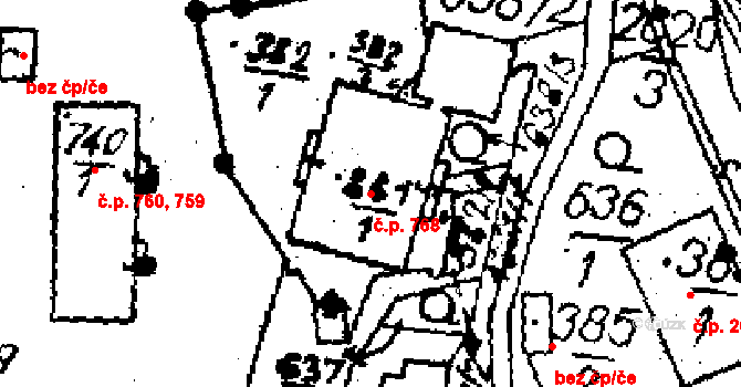 Libina 768 na parcele st. 5404 v KÚ Horní Libina, Katastrální mapa
