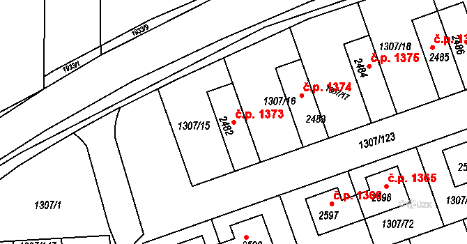 Unhošť 1373 na parcele st. 2482 v KÚ Unhošť, Katastrální mapa