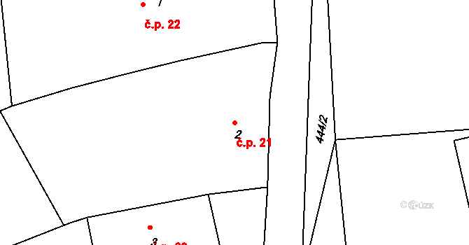 Litohrady 21, Rychnov nad Kněžnou na parcele st. 2 v KÚ Litohrady, Katastrální mapa