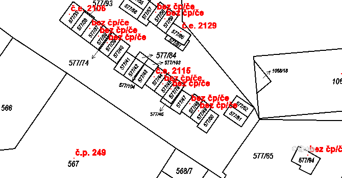 Dolní Rychnov 106756681 na parcele st. 577/79 v KÚ Dolní Rychnov, Katastrální mapa