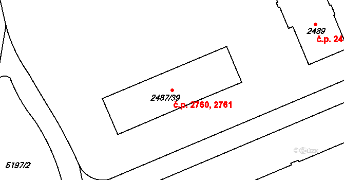 Přerov I-Město 2760,2761, Přerov na parcele st. 2487/39 v KÚ Přerov, Katastrální mapa