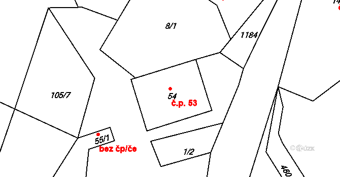 Skalka 53, Hazlov na parcele st. 54 v KÚ Skalka u Hazlova, Katastrální mapa