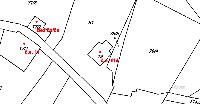 Horní Maxov 224, Lučany nad Nisou na parcele st. 19 v KÚ Horní Maxov, Katastrální mapa