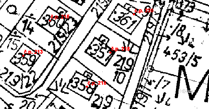 Markvartice 218, Jablonné v Podještědí na parcele st. 357 v KÚ Markvartice v Podještědí, Katastrální mapa