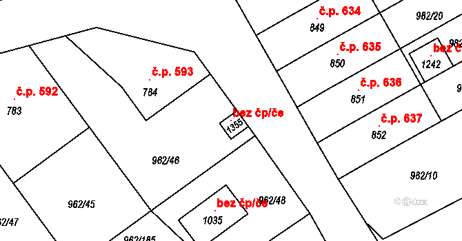 Chrast 148472681 na parcele st. 1355 v KÚ Chrast, Katastrální mapa