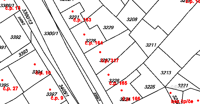 Mimoň I 317, Mimoň na parcele st. 3227 v KÚ Mimoň, Katastrální mapa